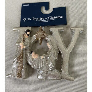 Robert Stanley Joy Nativity Scene Christmas Holiday Ornament‎ Glittery NEW